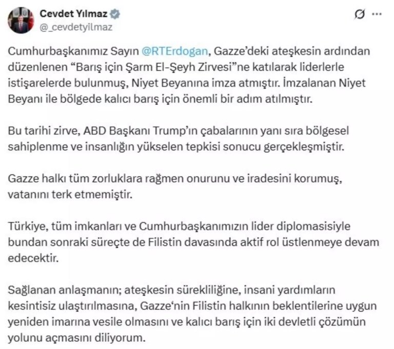 cevdet yilmaz turkiye filistin davasinda aktif rol ustlenecek 7gMTGSj9.jpg
