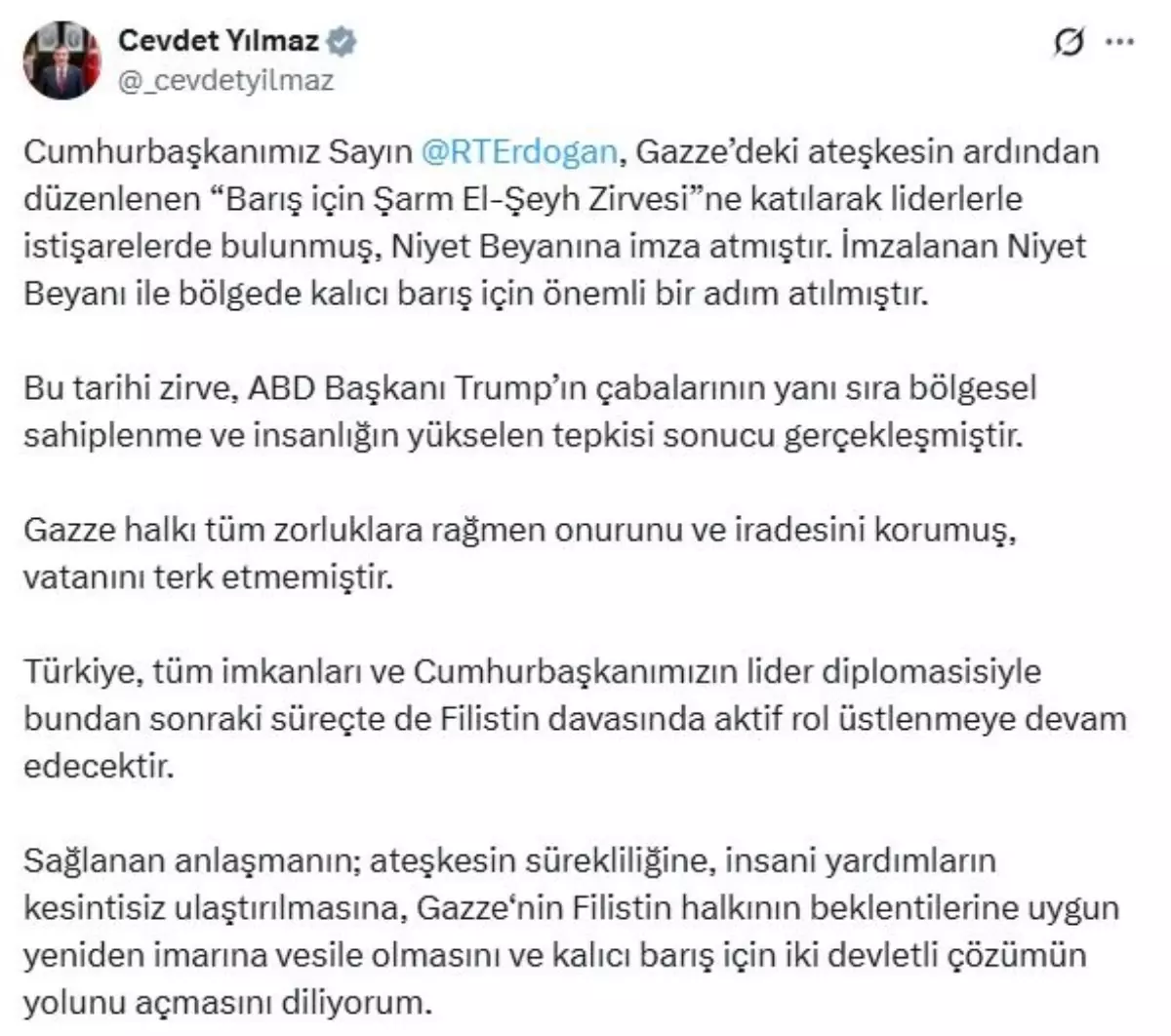 cevdet yilmaz turkiye filistin davasinda aktif rol ustlenecek 7gMTGSj9.jpg
